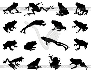 Silhouettes of frogs - vector image