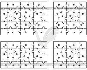 Puzzles, separate pieces - vector image