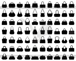 Silhouettes of handbags - stock vector clipart