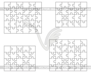 Пазлы, отдельные кусочки - изображение в векторном формате
