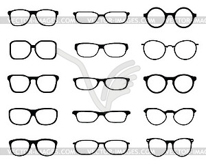 Silhouettes of eyeglasses  - vector image