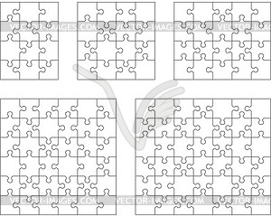 Puzzles, separate pieces - vector image