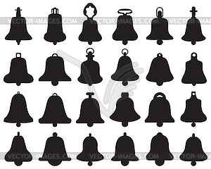 Black silhouettes of bells  - vector clipart