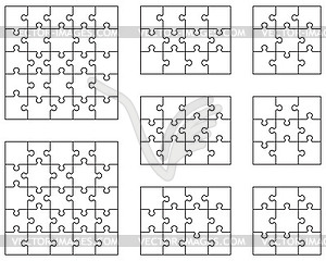 Puzzles, separate pieces - vector image