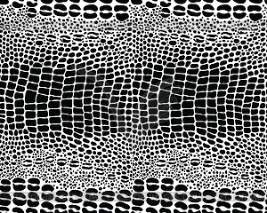 Alligator skin, seamless pattern - white & black vector clipart