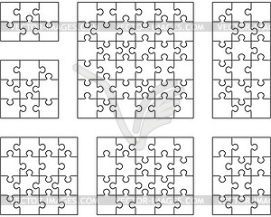 Puzzles, separate pieces - royalty-free vector clipart