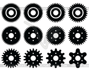 Circular saw blades, silhouettes  - vector clipart