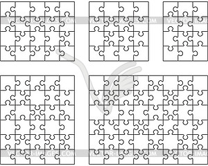 Puzzles, separate pieces - vector clip art