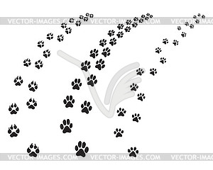 Black footprints of dogs - stock vector clipart
