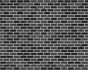 Черная кирпичная стена бесшовная - векторизованное изображение клипарта