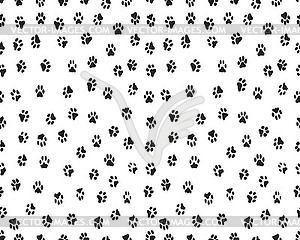 Silhouettes of prints of dog paw - vector clip art