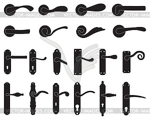 Silhouettes of doorknob - royalty-free vector clipart