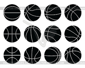 Illustration of basketball balls isolated  - vector image