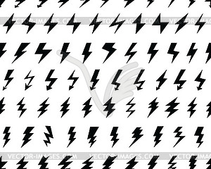 Thunder and flash lighting, seamless pattern - vector image