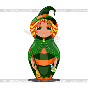 Nested doll witch Halloween - vector EPS clipart