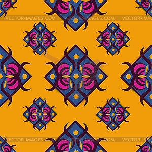 Seamless pattern with diamond-shaped ornament - vector clip art