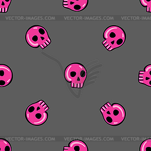 Doodle seamless pattern with skull -  - vector clip art