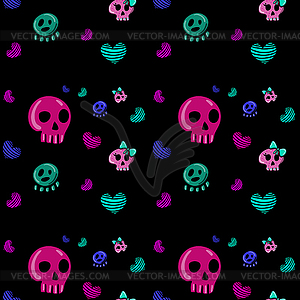 Emo style seamless pattern - vector image