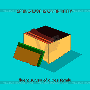 Fluent survey of bee family (spring work) - vector clip art