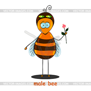 Male bee - vector clip art