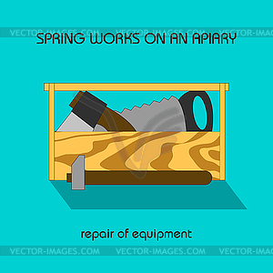 Repair equipment (spring work) - vector image