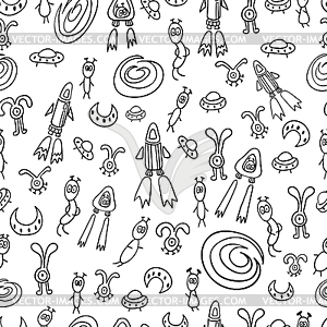 Seamless pattern UFO - vector image