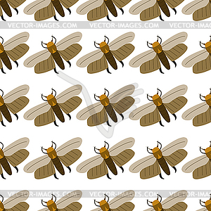 Seamless pattern wax moth - vector EPS clipart