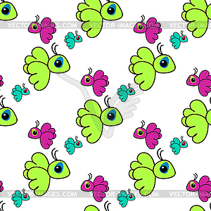 Seamless pattern with birds - vector clipart