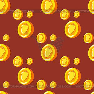 Seamless pattern with coins and hazelnuts - vector image