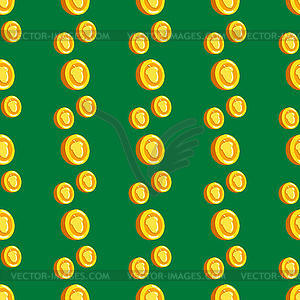 Seamless pattern with coins and hazelnuts- - vector clip art