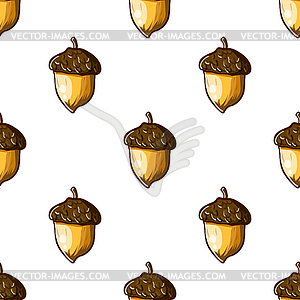 Seamless pattern with hazelnuts - vector clip art