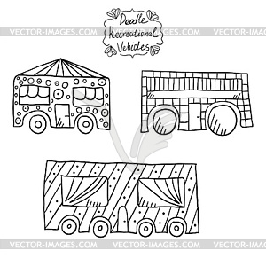 Doodle отдыха vehicles- - изображение в векторе / векторный клипарт