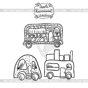 Doodle отдыха vehicles- - изображение в векторе