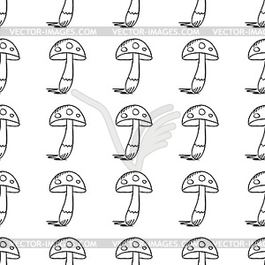 Seamless pattern with amanita - vector image