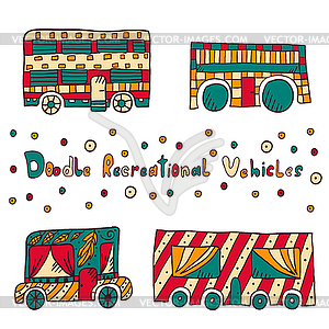 Doodle отдыха vehicles- - векторный клипарт EPS