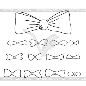 Doodle set tie butterflies - vector clipart