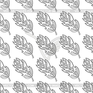 Seamless pattern with doodle fantazy leaf- - vector EPS clipart