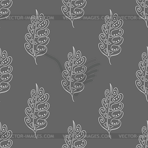 Seamless pattern with doodle fantazy leaf- - vector clipart