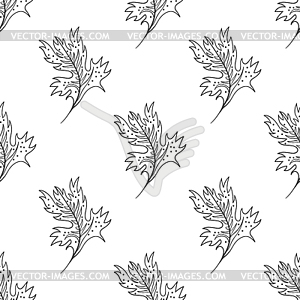 Seamless pattern with doodle fantazy leaf- - vector image