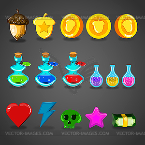 Game resources icons - vector clipart