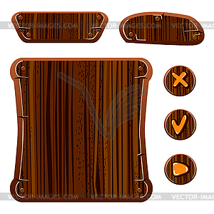 Wooden game assets- - vector image