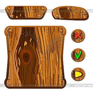 Wooden game assets- - vector clipart / vector image