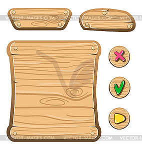 Wooden game assets- - vector image