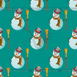 Бесшовные с снеговика - векторное изображение клипарта