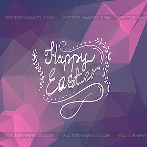 Card with Happy Easter lettering- - color vector clipart