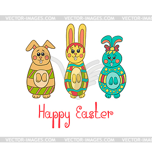 Greeting card with Easter bunny- - vector clip art