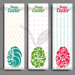 Grunge vertical banners set with ornamental easter - vector clipart / vector image