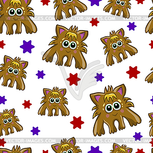 Seamless pattern with cute monster- - vector clip art