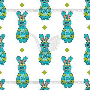 Бесшовные с Пасхой bunny- - стоковое векторное изображение