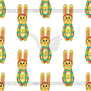 Seamless pattern with Easter bunny- - stock vector clipart